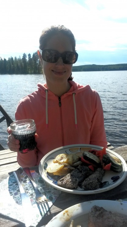 Illallinen laiturilla.