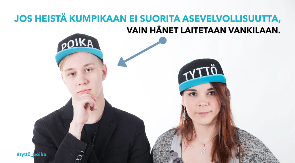 Perussuomalaisten Nuorten kannanotto #tyttö_poika -sukupuolikampanjan päätöspäivänä: "Tyttö ja poika ovat Suomessa tasa-arvoisia, paitsi lain edessä!" Lähde ja kuva: Perussuomalaiset nuoret.