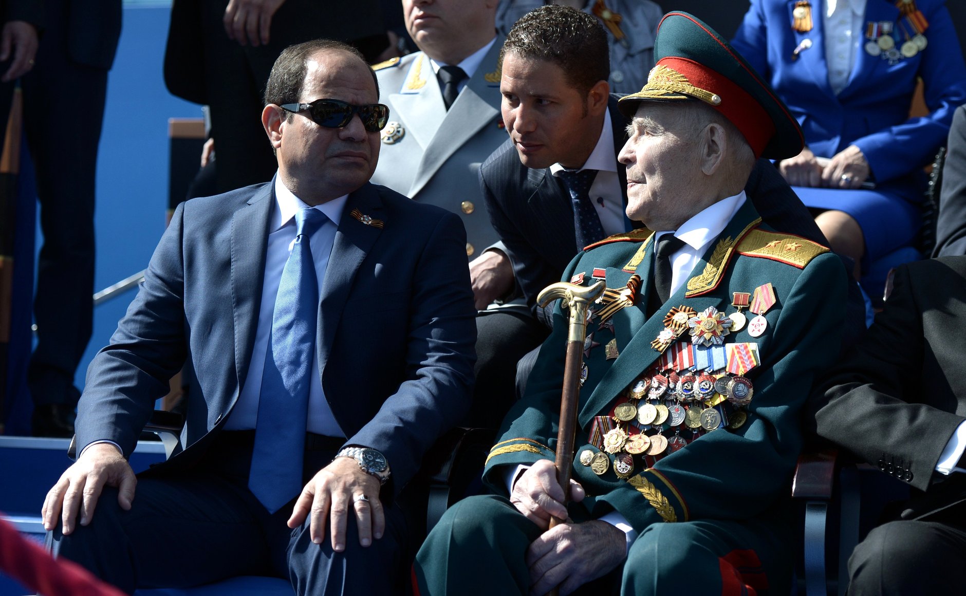 President of Egypt Abdel Fattah el-Sisi (left) at the military parade to mark the 70th anniversary of Victory in the 1941–1945 Great Patriotic War. Photo: kremlin.ru